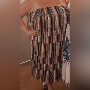 Eloquii fringe, strapless dress